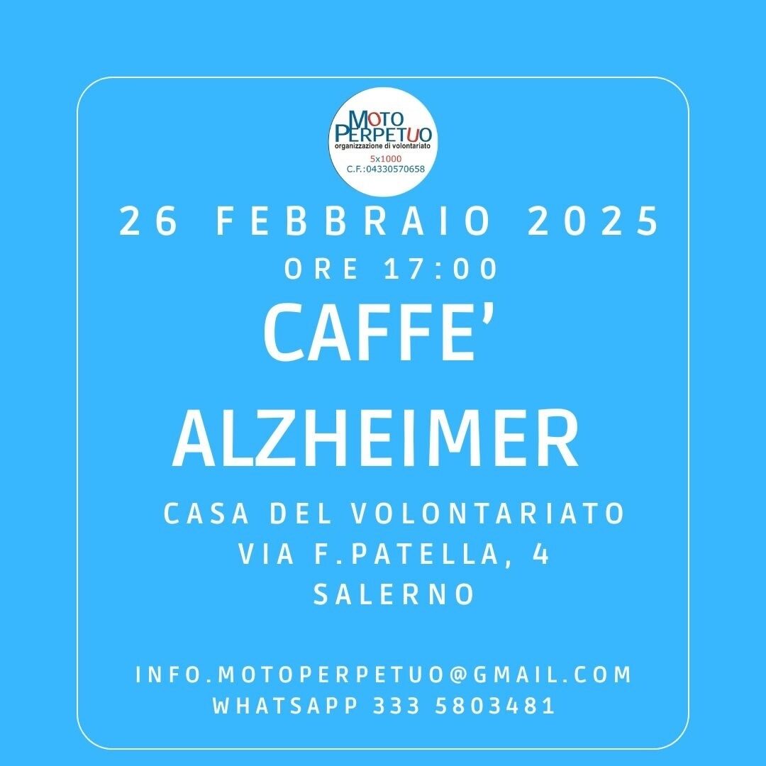 Salerno: Motoperpetuo, a Casa del Volontariato “Caffè Alzheimer”