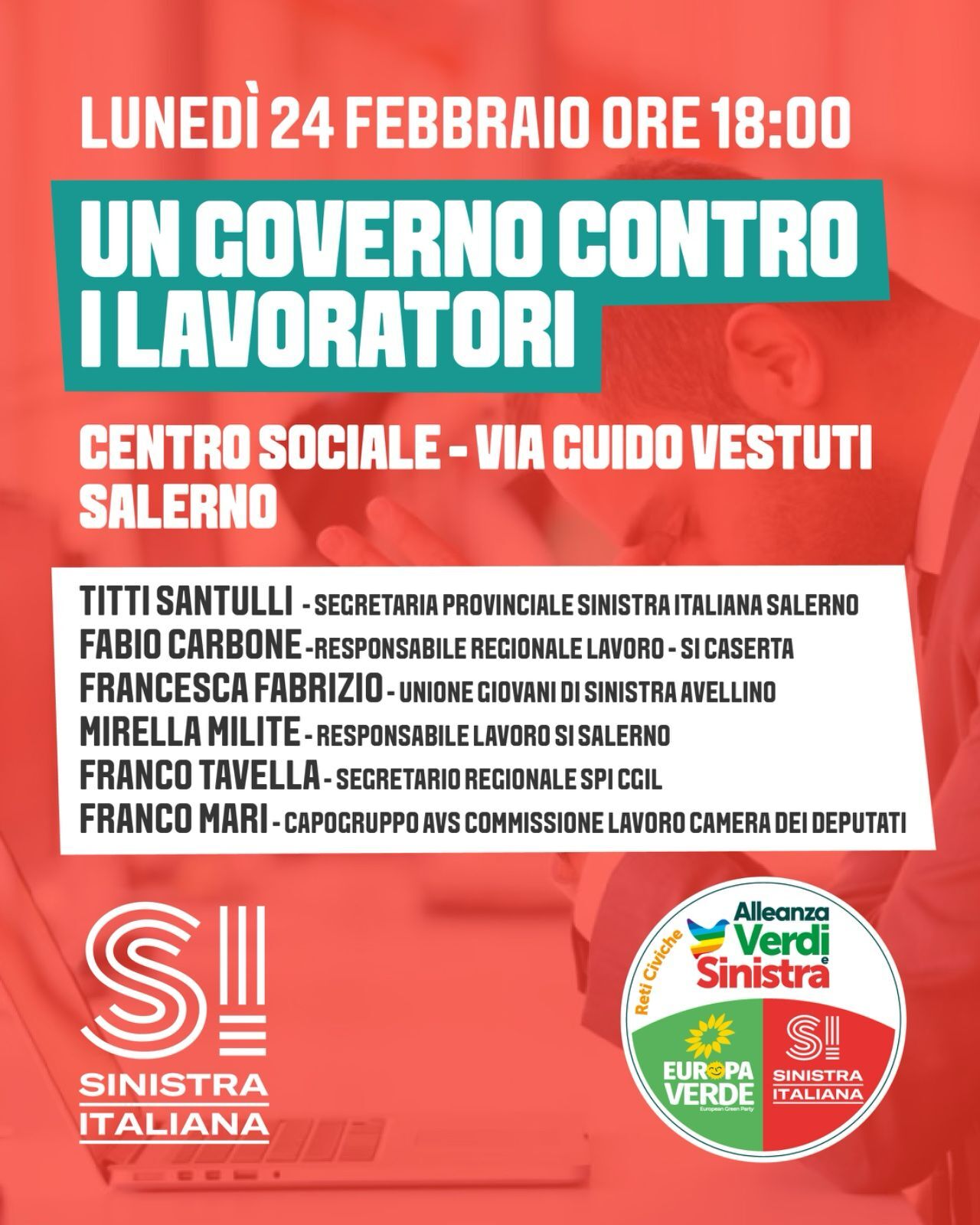 Salerno: SI, a Centro Sociale manifestazione “Un Governo contro i lavoratori”