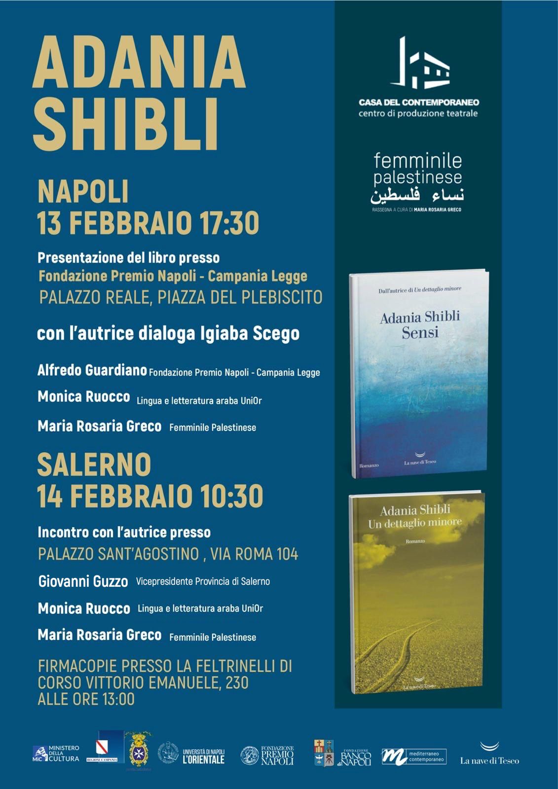 Salerno: Femminile palestinese, Adania Shibli a Palazzo Sant’Agostino  