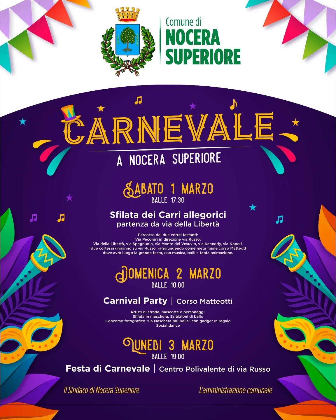 Nocera Superiore: Carnevale, presentate in aula consiliare iniziative