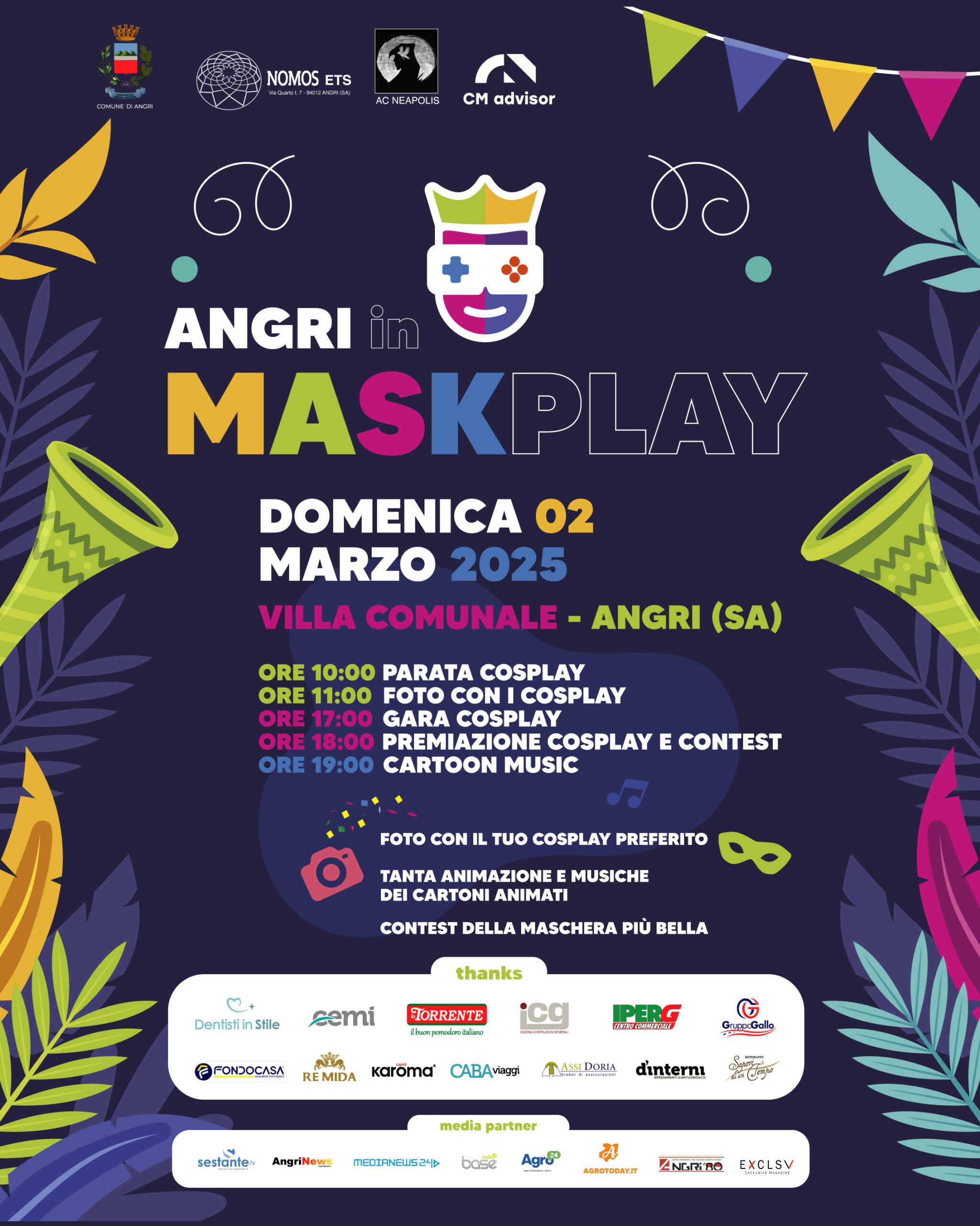 ANGRI IN MASKplay: Carnevale di divertimento e solidarietà