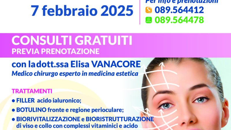 Salerno: Villa del Sole, 7 Febbraio ’25 consulti gratuiti per conoscere migliori trattamenti estetici