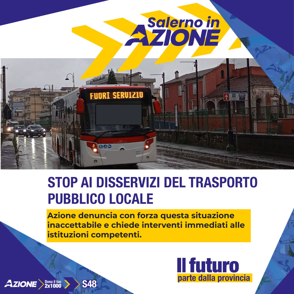 Salerno: Azione “Stop a disservizi trasporto pubblico locale”