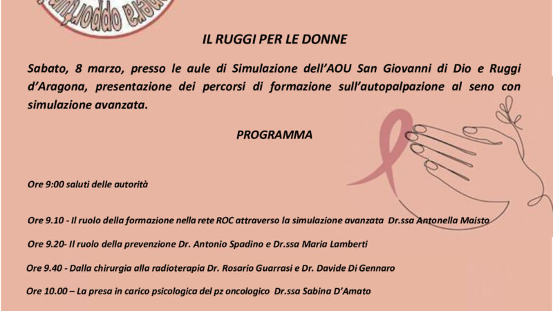 Salerno: Ospedale “Ruggi”, 8 Marzo, formazione su Autopalpazione seno con simulatore