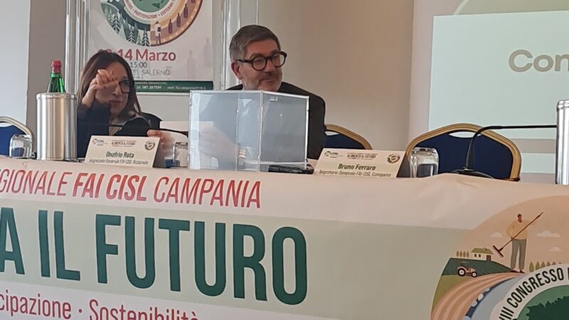 Salerno: VIII Congresso Fai-Cisl Campania, confermato Bruno Ferraro Segretario Generale