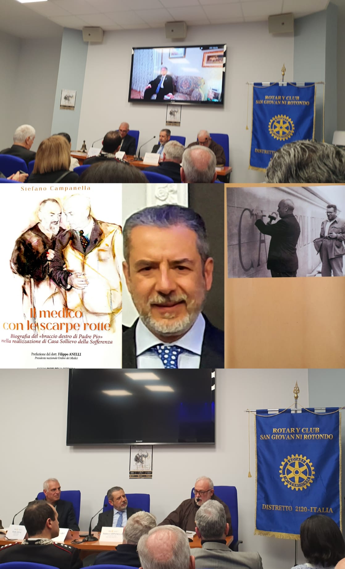 San Giovanni Rotondo: “Rotary Club”, presentato libro di Stefano Campanella su dott. Guglielmo Sanguinetti “Il medico dalle scarpe rotte”