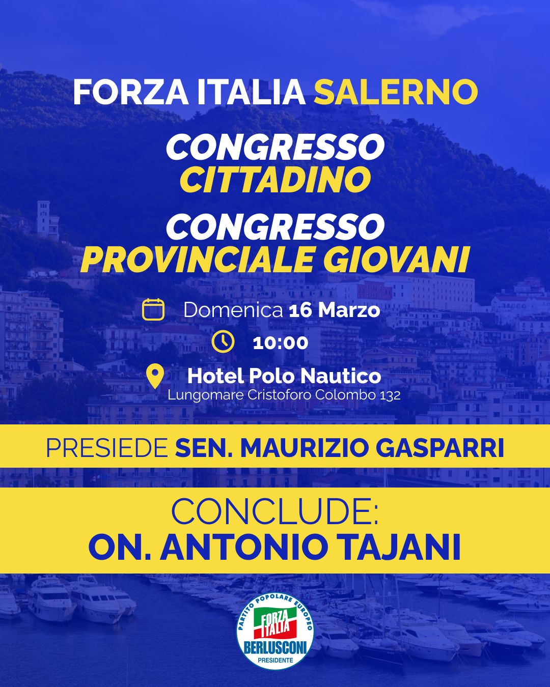 Salerno: FI, congresso cittadino e congresso provinciale giovanile