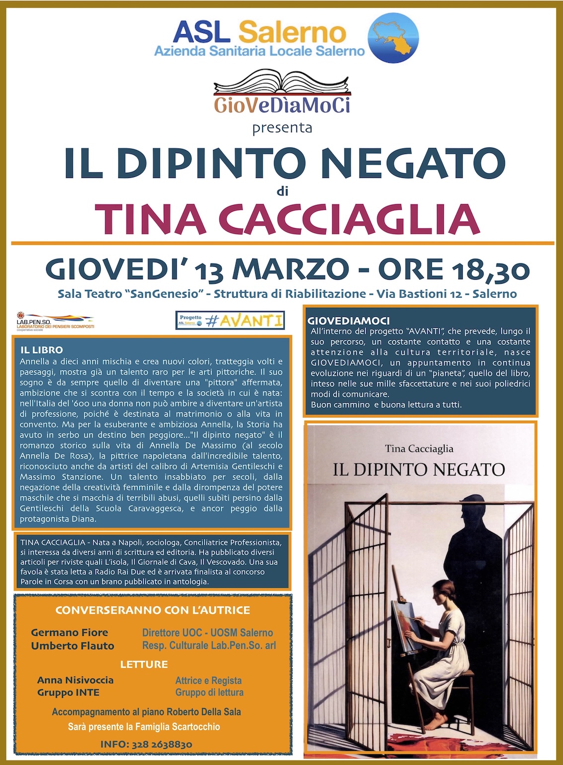 Salerno: Giovediamoci, presentazione libro “Il Dipinto Negato”