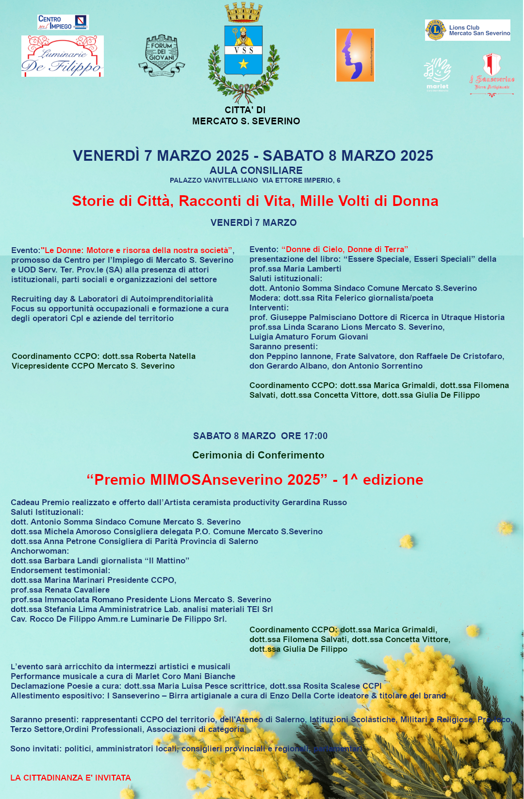 Mercato San Severino: 8 Marzo, premiazione donne illustri