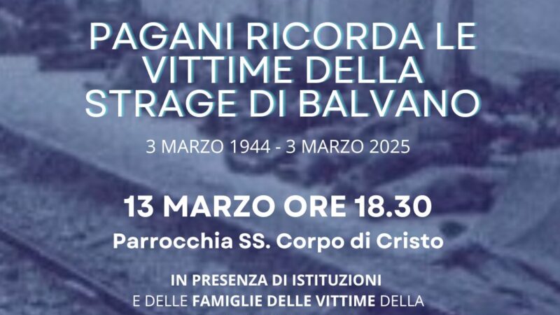 Pagani: commemorazione vittime strage di Balvano 3 marzo 1944