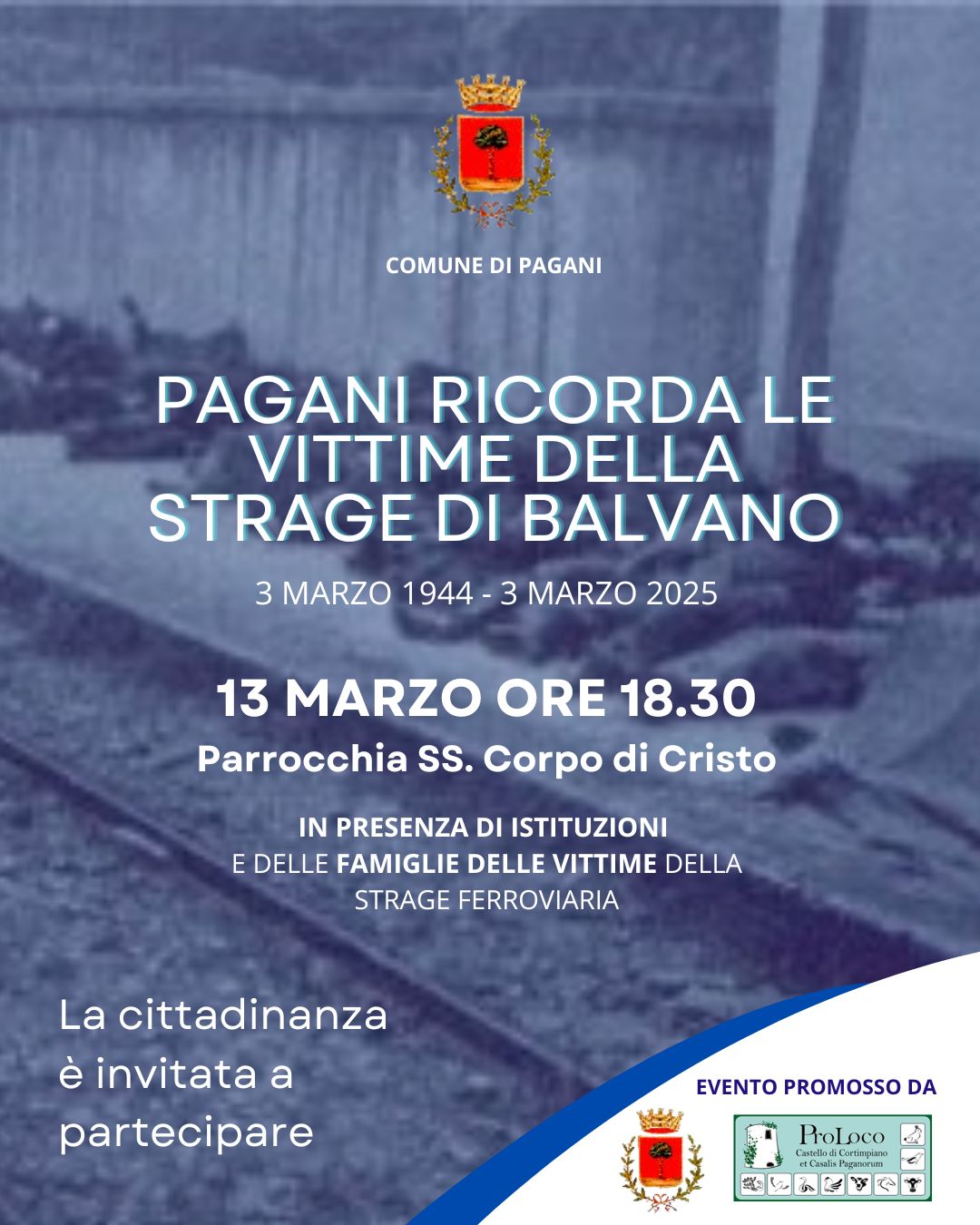 Pagani: commemorazione vittime strage di Balvano 3 marzo 1944