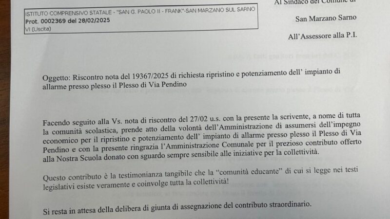 San Marzano sul Sarno: sicurezza civica, riunita commissione consiliare presieduta da Salvatore Ciullo