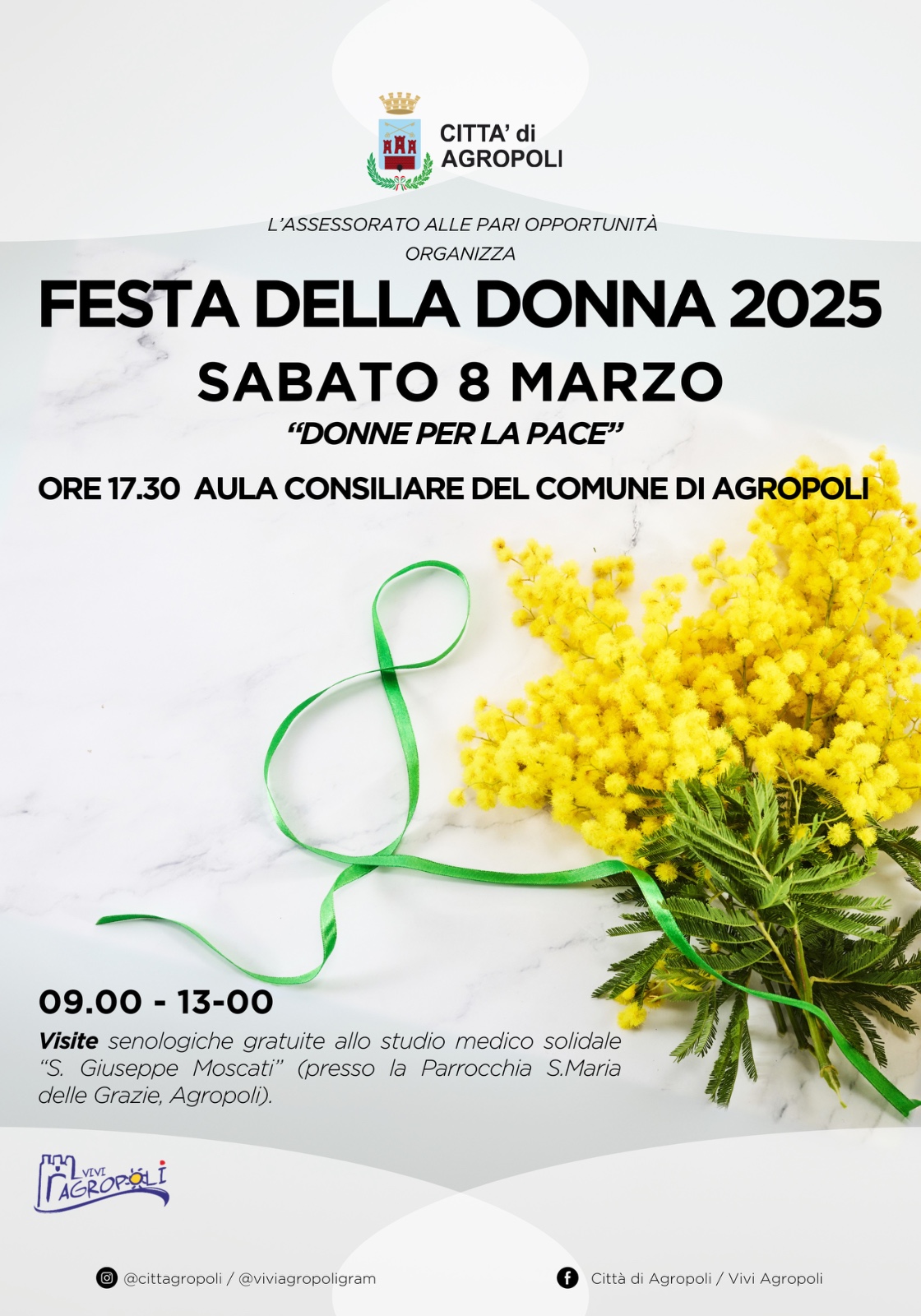 Agropoli: 8 Marzo, visite senologiche gratuite e II ediz. “Donne per la pace”