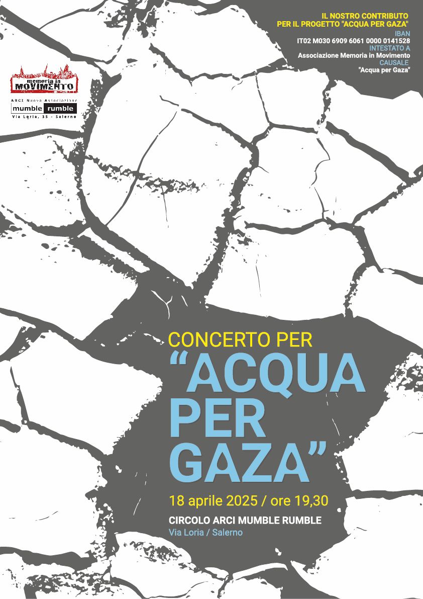 Salerno: Memoria in Movimento, Progetto “Acqua per Gaza”